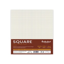 Scholar Square Grid A4 Loose Pack of 25 sheets SQRL4